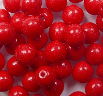 06-r-02010-34044 6 mm druk rounds Alabaster Dyed Red color 02010-34044