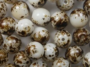 06-R-02010-94110 Alabaster Chocolate Splash Round 6 mm. 50 Pc. - Afbeelding 1