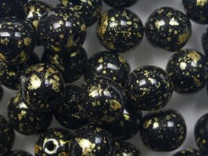 06-R-23980-94401 Jet Gold Splash Round 6 mm. 50 Pc. - Afbeelding 1