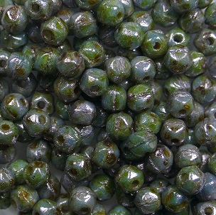 EC-03-02010-65431 white alabaster green blue lazura english cut 3 mm color 02010-65431