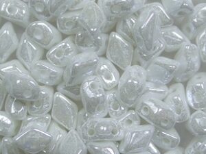 MGD-03000-14400 Chalk White Luster Matubo Mini GemDuo's, 6x4 mm 5 gr