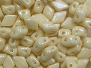 MGD-03000-14413 Chalk White Champagne Luster Matubo Mini GemDuo's, 6x4 mm 5 gr
