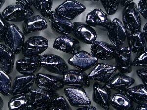 MGD-23980-14400 Jet Hematite Matubo Mini GemDuo's, 6x4 mm 5 gr