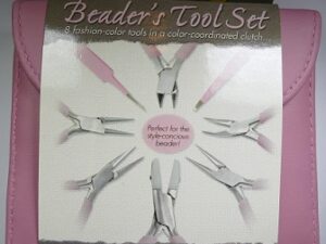 PLFAS08 Beadsmith Pastel Bubblegum Beaders Tool Set in Clutch. - Afbeelding 1