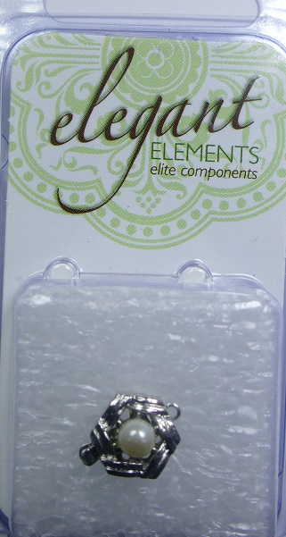 clsp433SP rodium plated elegant elements luxe schuifsluiting met parel voor 1 streng
