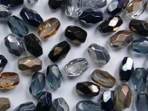 0020314 Mixed Hematite, Bronze, Capri Gold, Silver, Grey Oval Facet 6 x 4 mm. 25 Pc. - Afbeelding 1