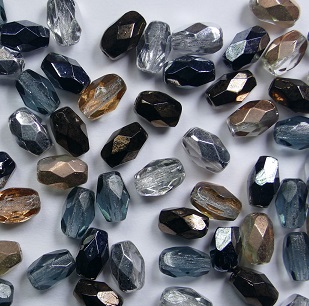 0020314 6x4 mm oval firepolished beads mix hematite, Bronze, Capri Gold, silver, grey color xxxxx