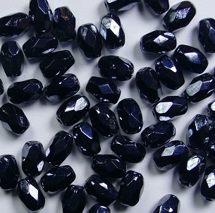 0020315 6x4 mm oval firepolished beads jet hematite color 23980-14400
