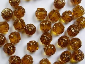 0030347 Topaz Bronze Facet Cathedral Beads 6 mm. 12 Pc. - Afbeelding 1