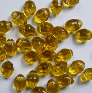 0030348 5x7 mm firepolished facetted drops topaz color 10060