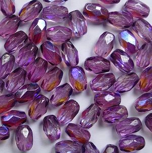 0080714 6×4 mm oval firepolished beads Crystal Purple AB color 00030-45135