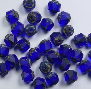 0090447 matte sapphire picasso cathedral bead color 30070-84110-86805