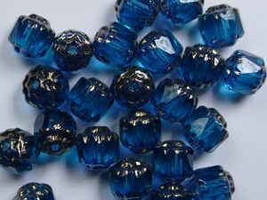 0090448 Dark Aqua Bronze Facet Cathedral Beads 6 mm. 12 Pc. - Afbeelding 1