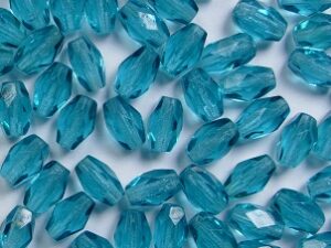 0090450 Teal Oval Facet 6 x 4 mm. 25 Pc. - Afbeelding 1