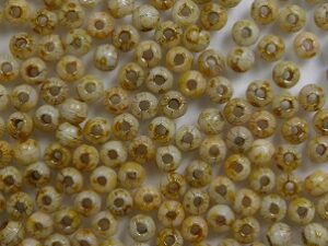 02-R-02010-86800 White Alabaster Travertin round 2 mm. 100 Pc. - Afbeelding 1