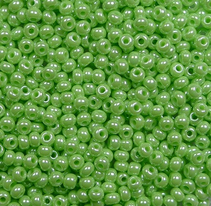 Pr-11-58410 preciosa rocailles 11-0 opaque lime green luster color 58410
