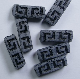 0010522 celtic blocks 15x5 mm matte white alabaster black washed color 02010-84100-54313