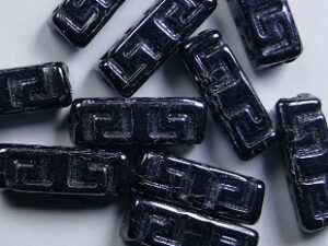 0020319 Jet Hematite Celtic Blocks, 15x5 mm 10 Pc. - Afbeelding 1