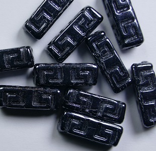 0020319 celtic blocks 15x5 mm Jet Hematite color 23980-14400