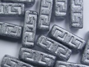 0020320 Crystal Matte Dark Silver Celtic Blocks, 15x5 mm 10 Pc. - Afbeelding 1