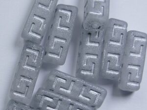 0020321 Matte Crystal Silver Washed Celtic Blocks, 15x5 mm 10 Pc. - Afbeelding 1