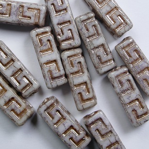 0080715 celtic blocks 15x5 mm white alabaster Terracotta Purple Antique Copper washed color 02010-15496-54324