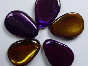 0080718 Crystal Dual Coated Violet/Golden Orange Anemone Petals, 11x16 mm 5 Pc. - Afbeelding 1