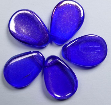 0090453 crystal Dual Coated Sapphire-rainbow luster anemone petals 16x11 mm color 00030-48102