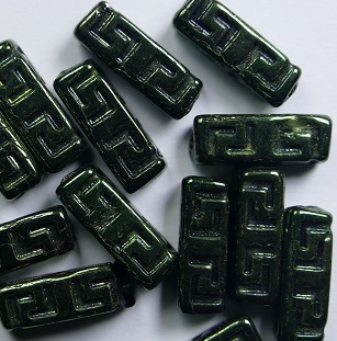 0100570 celtic blocks 15x5 mm Jet Green Metallic color 23980-14495