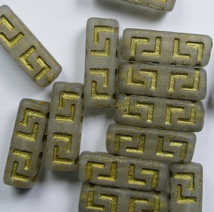 0130146 celtic blocks 15x5 mm matte crystal gold washed color 00030-84100-54302