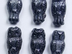 OWL-23980-14400 Owl Bead Jet Hematite 12 Pc.