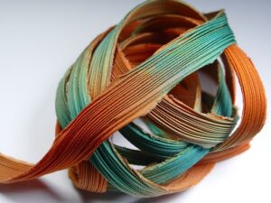 Shib-22-OrJa Shibori zijde per 1/4 yard: Orange Jade