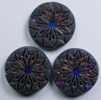 0090454 origami flower beads 18 mm Matte Sapphire Montana Full Sliperit color 30330-29503-84100