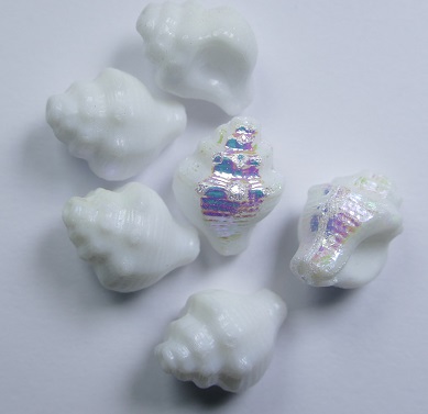0140276 murano shell beads White Alabaster AB color 02010-28701