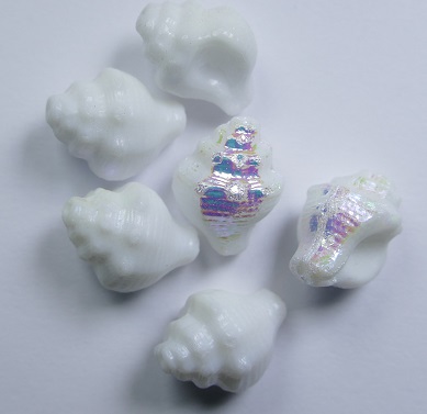 0140276 White Alabaster AB Murex Shell Beads White Alabaster AB Murex Shell Beads