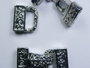 CLSP310SP Fold over magnetische sluiting voor 3 strengen, silver color