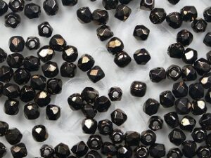 FP1-02-23980-14415 Jet Dark Bronze Czech Glass Facet Firepolish 2,5mm 100 stuks - Afbeelding 1