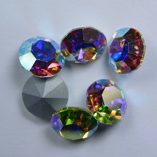 prc-39-crysab crystal AB gold foiled preciosa chaton ss39 8 mm