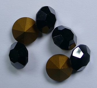 prc-39-hem jet hematite gold foiled preciosa chaton ss39 8 mm