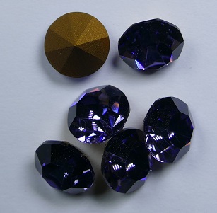 prc-39-tan tanzanite gold foiled preciosa chaton ss39 8 mm