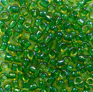 tr-08-0242 toho rocailles 8-0 Inside-Color Luster Jonquil-Emerald Lined color 242