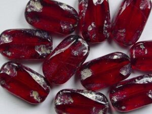 0050323 Siam Ruby White Splash Table Cut Window Rectangle. - Afbeelding 1