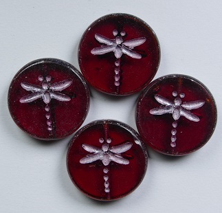 0070460 table cut dragon fly beads 17 mm Fuchsia Travertin Light Pink wash color 70350-86800-54321