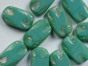 0100577 Green Turquoise White Splash Table Cut Window Rectangle.