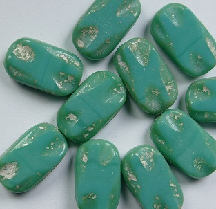 0100577 Green Turquoise White Splash Table Cut Window Rectangle color 63130-15481