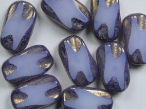 0140279 White Opal Bronze Luster Table Cut Window Rectangle. 5 Pc. - Afbeelding 1