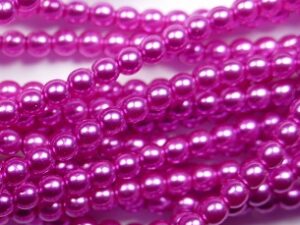 03-132-19001-24276 Czech glasparels, 3 mm, Shiny Hot Pink