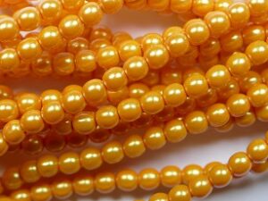 04-132-19001-30012 Czech glasparels, 4 mm, Pearl Shell Squash - Afbeelding 1