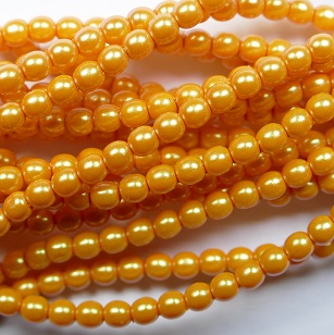 03-132-19001-30012 Czech Glas glasparels 3 mm Pearl Shell Squash color 30012