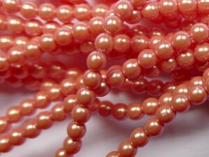 03-132-19001-30013 Czech glasparels, 3 mm, Pearl Shell Orange Sherbet